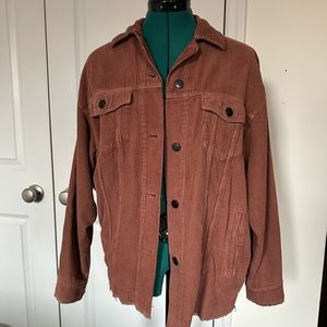 Zara oversized corduroy shirt jacket - dusty rose XS